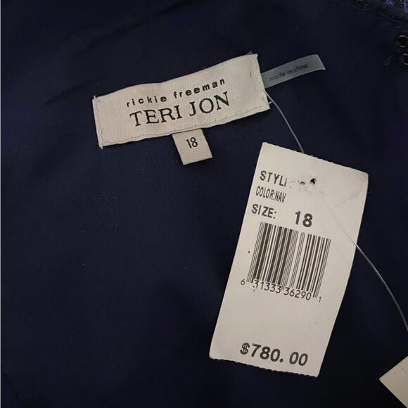 Teri Jon by Rickie Freeman Embellished One-Shoulder Midi-Dress size 18 - Picture 15 of 16